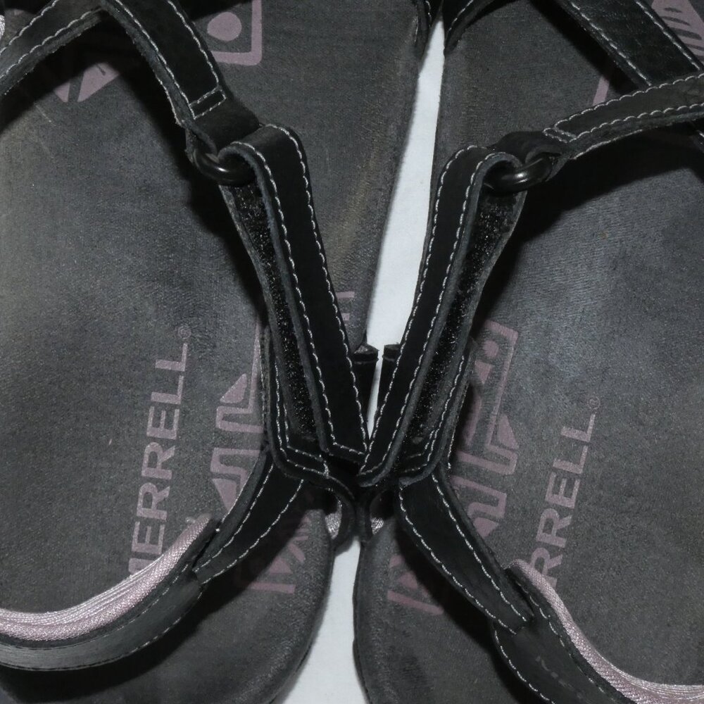 Merrell Women’s Black and Lilac Leather Sandal Size 7 - Picture 8 of 9